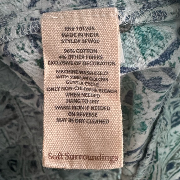 Soft Surroundings Teal and White Patterned Midi Dress - Picture 4 of 5